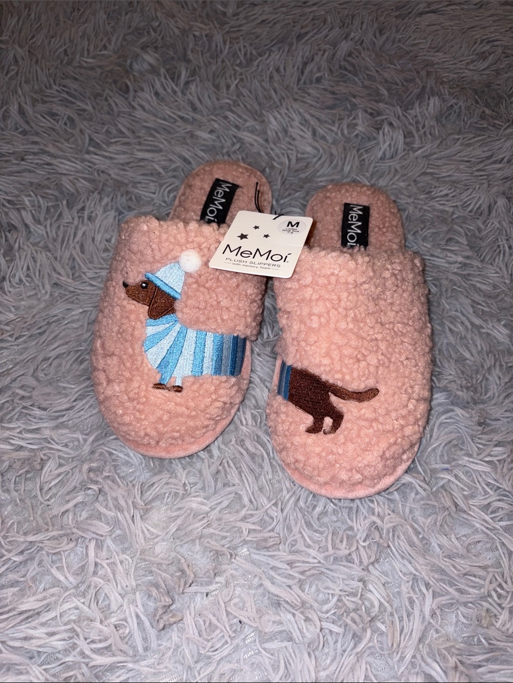 Me Moi Plush Slippers (Medium) NWT